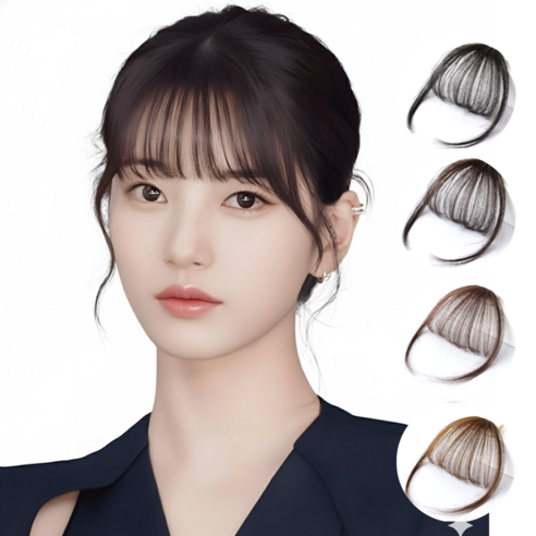 모리엔 자연스러운 앞머리 가발 부분가발 헤어피스 볼륨 시스루뱅 단발 긴머리 여성 여자, 1개, 다크브라운