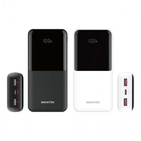 스마텍 PD 고속 LED 보조 배터리 20000mAh, 블랙, STPB-QB2