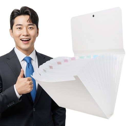 오일일 아코디언 파일 인덱스, 1개, 화이트