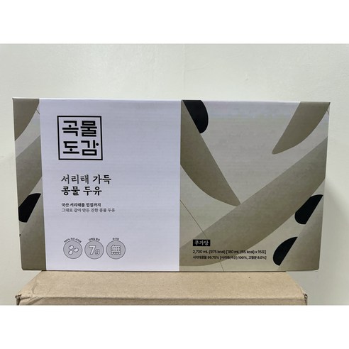 곡물도감 무가당 서리태 가득 콩물두유, 180ml, 15개