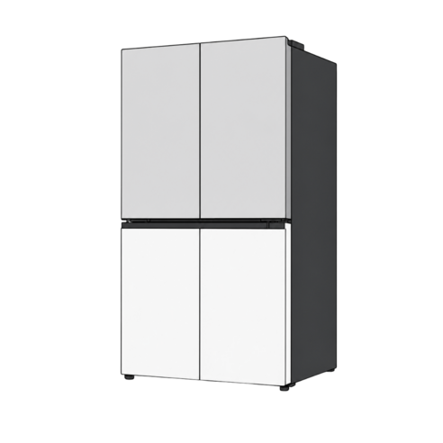 LG전자 디오스 오브제컬렉션 베이직 냉장고 870L 그레이+화이트 T875MRH012 2등급 기사님설치 폐가전무상수거