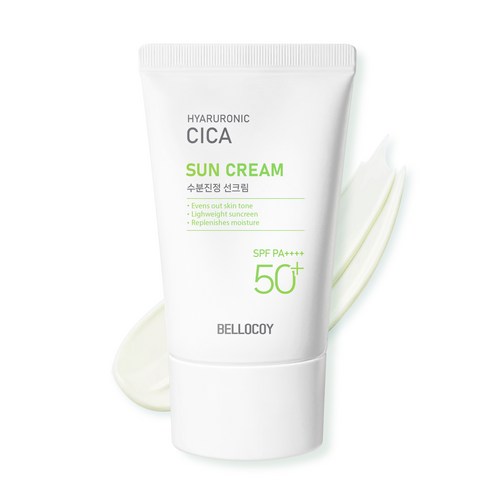 히알루론산 시카 수분 선크림 SPF50+ PA++++ 혼합자차 페이스 바디 백탁 눈시림 끈적임없는 톤업 썬크림, 1개, 50ml