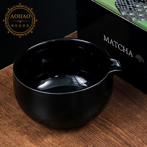 AOHAO 말차 도구 1/4/7 PCS 세트 MATCH WHISK 차선 차선립 다완, 2세트, 블랙*다완*1PCS