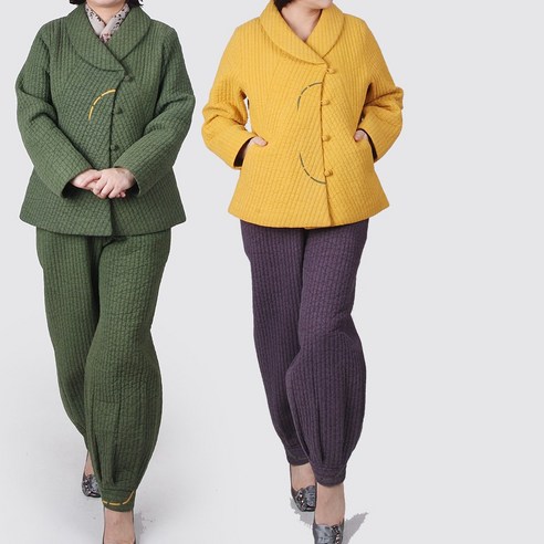 MF227_매듭우리옷_여성용_겨울_면 누빔_숄칼라 저고리+바지_생활한복_개량한복 - 한복/수의 | 쿠팡