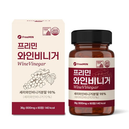 프리민 와인비니거 정 셰리 와인 식초 슬림 밸런스 HACCP, 1개, 60정