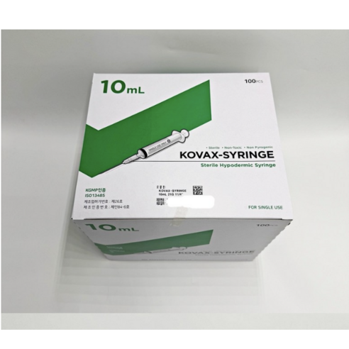 한국백신 일회용 주사기 10ml 21G 11/4" 100개, 1박스