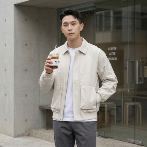 스타일닥터 시즌오프 마감특가 남성 미니멀 카라 블루종 캐주얼 데일리 자켓