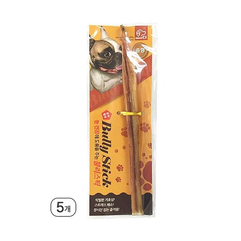 네츄럴이엑스 강아지 불리스틱 육포 일반 중형, 소근육, 12g, 5개