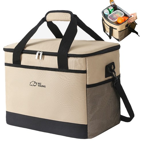 베로 소프트 쿨러백 보냉백, 30L, 베이지