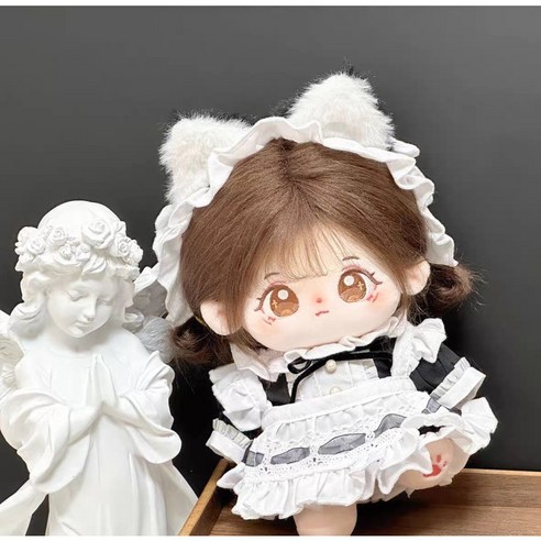 모카돌 10cm 20cm 솜인형옷 고양이 메이드복 3종세트, 블랙, 1개