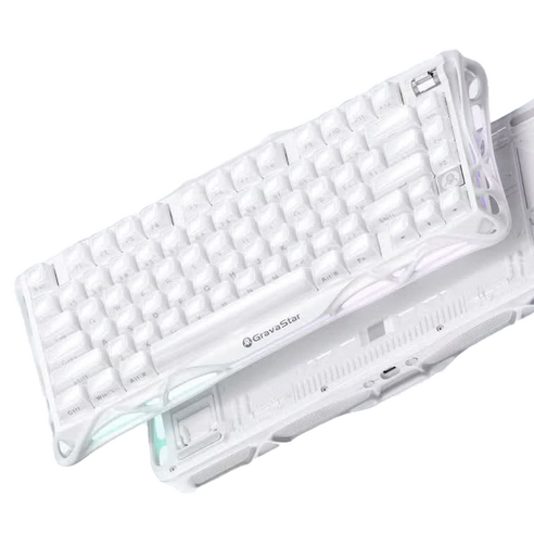 그라바스타 머큐리 K1 RGB 3모드 유무선 게이밍 기계식 키보드, 화이트, 별빛축, 제조사축