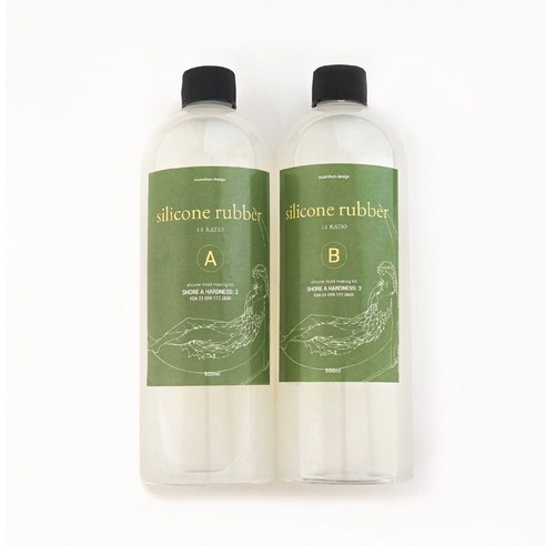 FDA 유의미한 실리콘 몰드용 경도 2 부가형 반투명 1kg 실리콘몰드 만들기, 1개, 1000ml