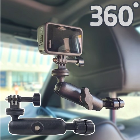오즈모 포켓4 액션캠 차량용 헤드레스트 뒷좌석 마운트 차박 인스타360 X 에이스 GO 고프로 휴대폰 호환 거치대, 1개, 헤드레스트 액션캠 마운트
