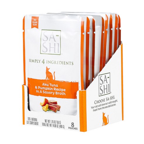 로우즈 사시 참치 호박 주식파우치 8p, 8개, 50g