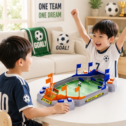 콜콜러브 2인용 테이블 축구 게임기 실내 스포츠 테이블탑 월드컵 축구 장난감 가족 친구 파티 어린이 선물 생일 크리스마스 선물, 1개, 혼합색상
