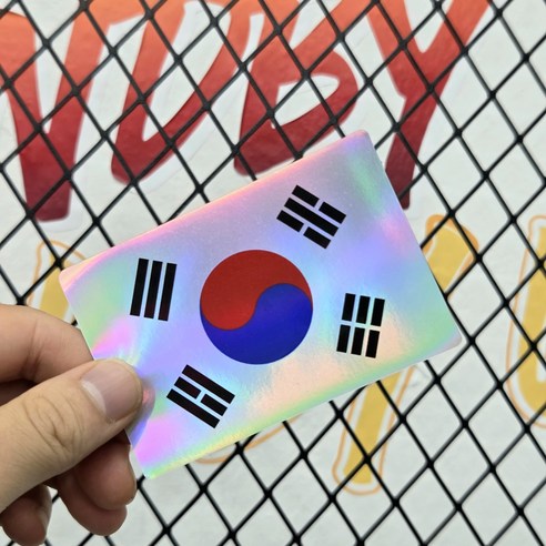 방수 태극기 스티커 2매 / 차량 캐리어 오토바이 부착용 / 일반 홀로그램, 2개, M 홀로그램 (9×6cm)