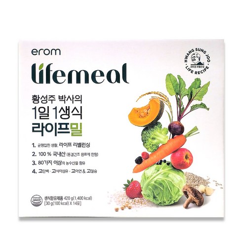 이롬 [이롬]황성주 박사의 1일1생식 라이프밀+흔들컵1개 420g, 4박... 솔직 후기 | 실사용자 리뷰 분석 - 상품 이미지 1