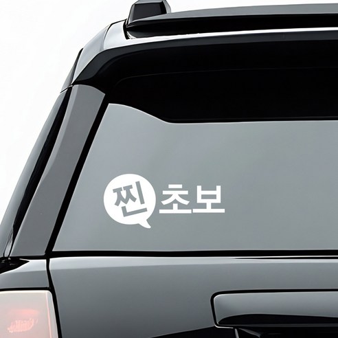 초보운전 배려운전 안내 스티커 디자인 옵션 화이트색상, 2_찐초보 말풍선-채움, 1개