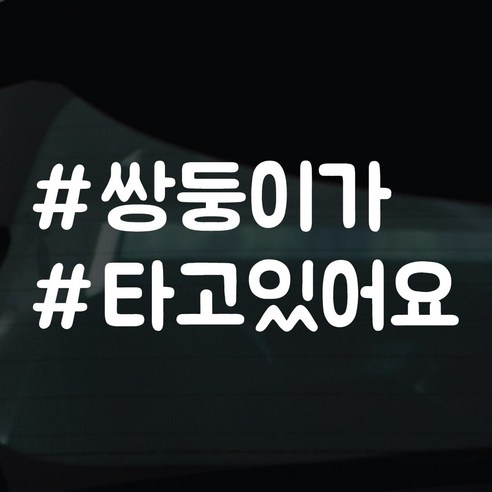 디자인황소 해시태그 스티커 차량스티커 차량 자동차 시트지 데칼, 1개, 24 쌍둥이가타고있어요