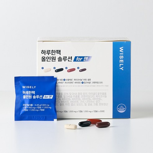 와이즐리 하루한팩 올인원 쏘팔메토 밀크씨슬 오메가3 멀티비타민 포맨 30회분, 1개 이미지 2