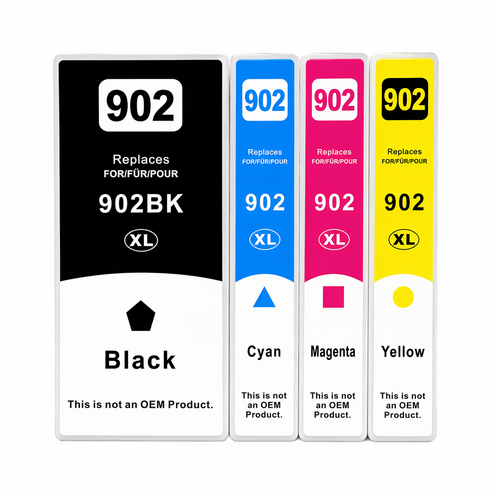 잉크아울렛 HP 902 대용량 잉크세트 (HP6962 HP6954 HP6968 HP6975) 비정품잉크 / 최신칩 장착, 1개, 902XL 4색 재생세트