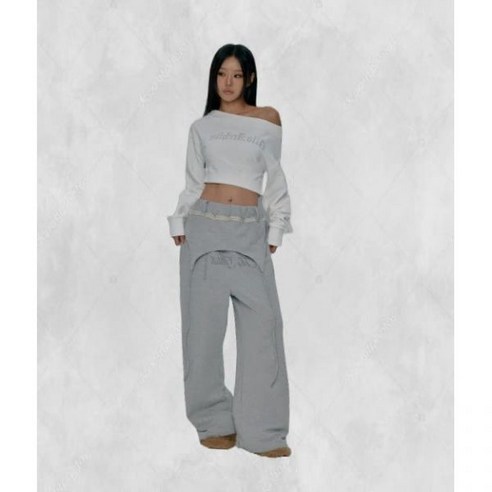 길라아카이브 OVER랩 SCRIPT SWEATPANTS_GREY