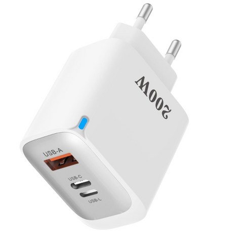 휴대용 200W USB C USB A USB L 고속 충전기 어댑터 여러 장치 호환성 제공