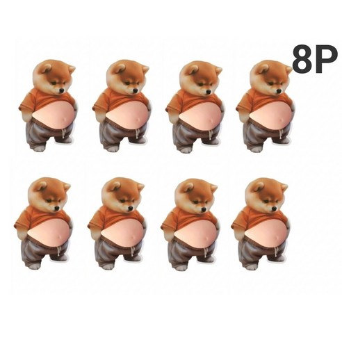 제이영스 문콕방지 말랑이 스티커 스트레스해소 차량용 스티커 4+4, 8개, 강아지