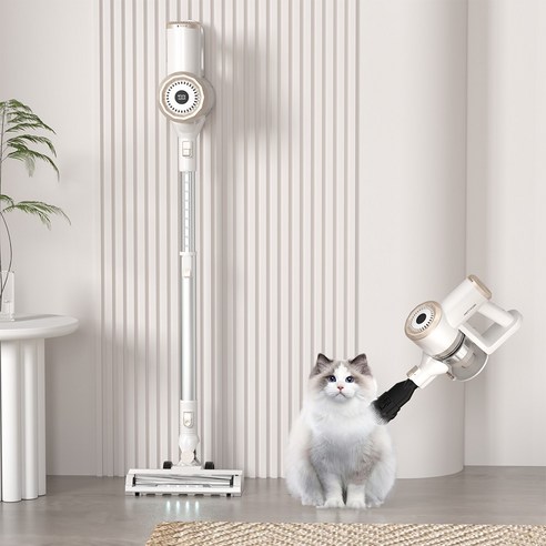 PrettyCare 25KPa의 강력한 흡입력을 가진 스틱형 진공청소기 후기 분석 - 브러시 노즐 활용