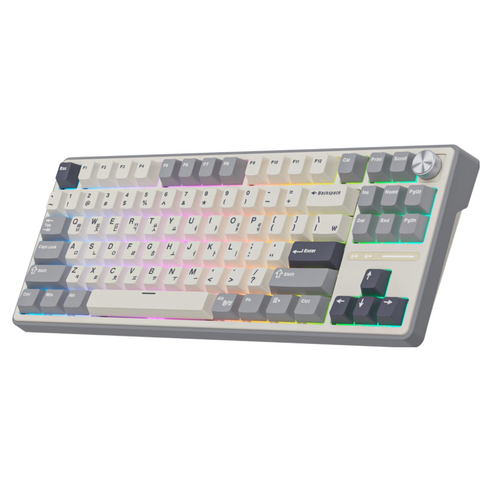 로얄클루지 RKR87 프로 RGB 기계식 유선 키보드, 제조사축, 크림축, 하프 그레이