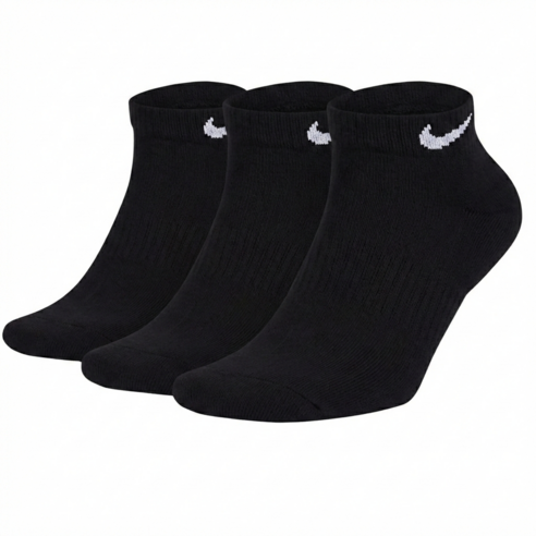 나이키 에브리데이 쿠션 단목삭스 SX7670-010 3켤레 1팩, 블랙, 1세트