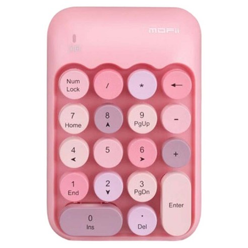MOFII X910 무선 숫자 키패드, 멤브레인 키, 핑크