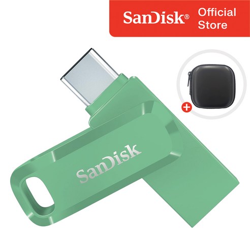샌디스크 USB 메모리 울트라 듀얼 고 C타입 SDDDC3 압생트 그린 + 보관 케이스, 1개, 256GB