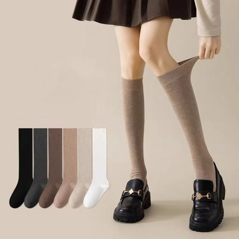 투니스 여성 단색 에어 스타킹 6개입