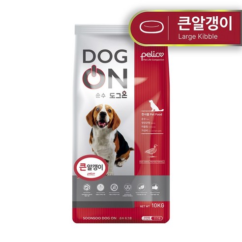 펠리코 도그온 ( 큰알갱이 ) 강아지 사료 샘플 대형견 사료 골든리트리버 사료 진돗개 진도개-비닐포장