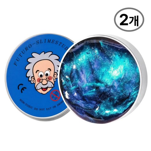 KC인증 퍼티 슬라임 박사퍼티 손에 안 묻는 유리퍼티, 딥오션, 45g, 2개