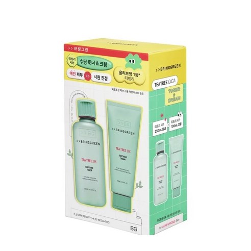 (브링그린) 티트리 시카 수딩 토너(250ml)&크림(100ml) 세트 솔직 후기 | 피부 타입별 분석 썸네일