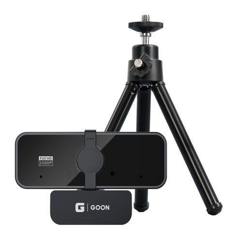 지군 화상 카메라 웹캠 1080P FHD 200만 화소 마이크 내장, 블랙, GPRO-C950