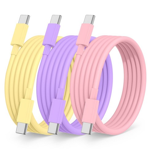 루미아코어 c타입 고속 충전기 케이블 롱 사이즈 믹스 세트, 1세트, 컬러, 3m