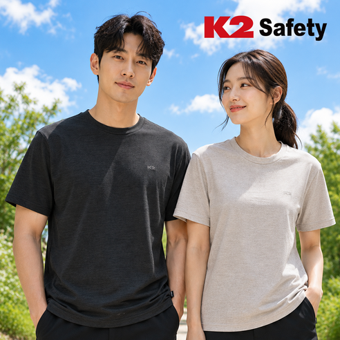K2세이프티 친환경소재 소로나 기능성 쿨링 반팔티셔츠 오버핏 흡한속건 여름