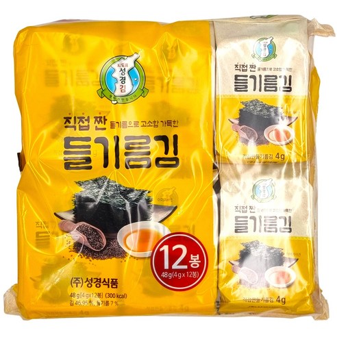 지도표 성경 직접 짠 들기름 도시락 김 (4g*12봉), 48g, 1개