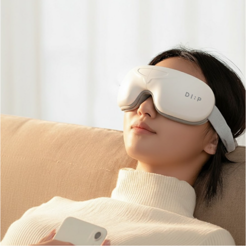 무선 스마트 공기압 온열찜질 저소음 뮤직 음악 휴대용 눈 마사지기, 1개, 화이트, EYE02