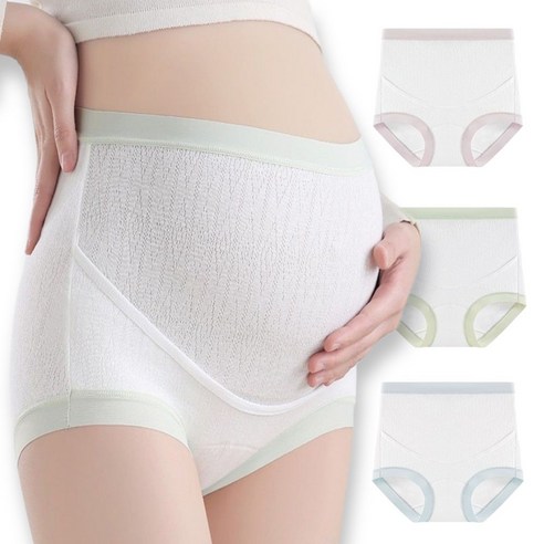 엄마가 편안한 순면 무압박 배받침 임산부속옷 임부팬티 노라인 심리스 빅사이즈 3종세트