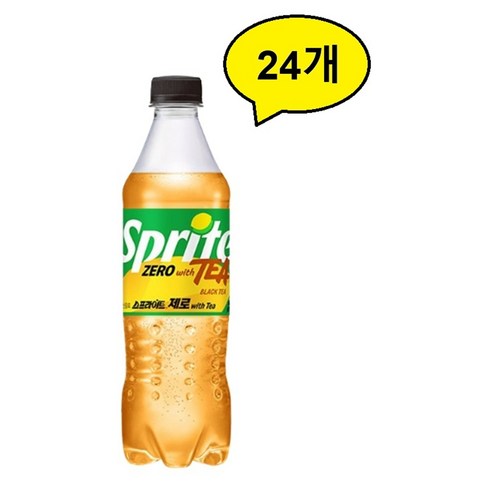 스프라이트 제로 사이다 with TEA, 24개, 500ml