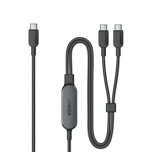 앤커 USB-C to C 140W 2-in-1 케이블, 1개, 블랙, 1.8m