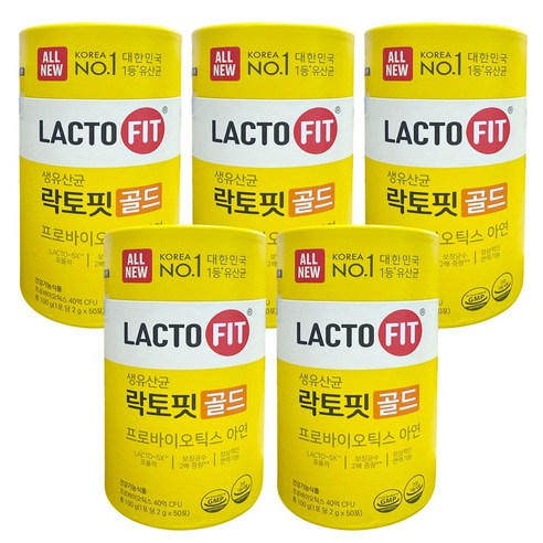 락토핏 생유산균 골드 프로바이오틱스 아연, 100g, 5개 - MCT오일/영양제