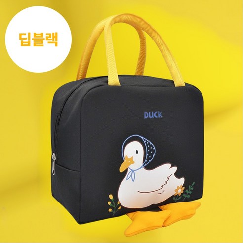 레이린 보온 보냉 도시락 가방 오리 대용량 피크닉, 1개, 딥블랙
