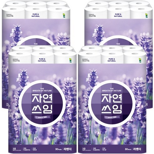더 도톰한 자연쓰임 무형광 라벤더 화장지 30m 30롤 총 4팩 120롤... 솔직 후기 | 실사용자 리뷰 분석 - 상품 이미지 1