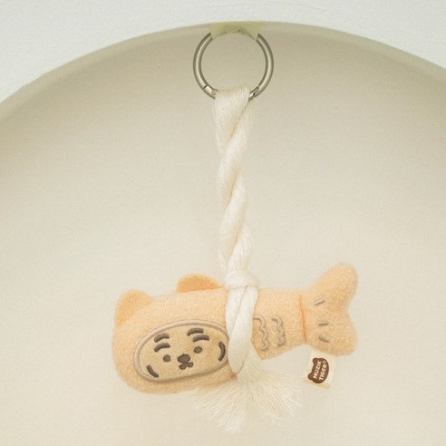무직타이거 액막이 명태 뚱랑이 키링 (라지), 1개, 누룽지색, 5cm