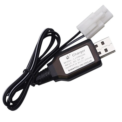 올칩 9.6V EL2P USB충전기 리튬 배터리용 RC카 드론 보트 장난감 호환 케이블, 1개, (EL2P) 9.6V USB충전기